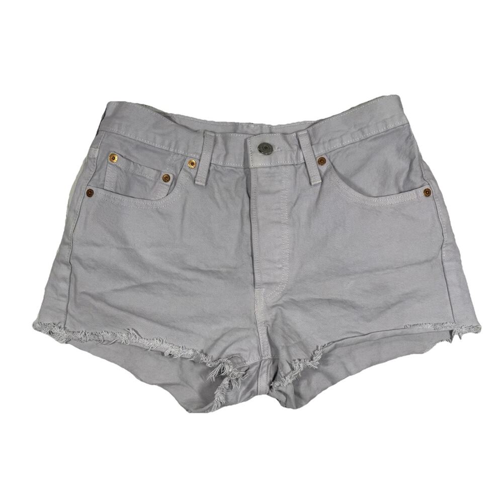 Levis 501 Shorts Women Size 27 Purple High Rise Button Fly Denim Cut Off Classic